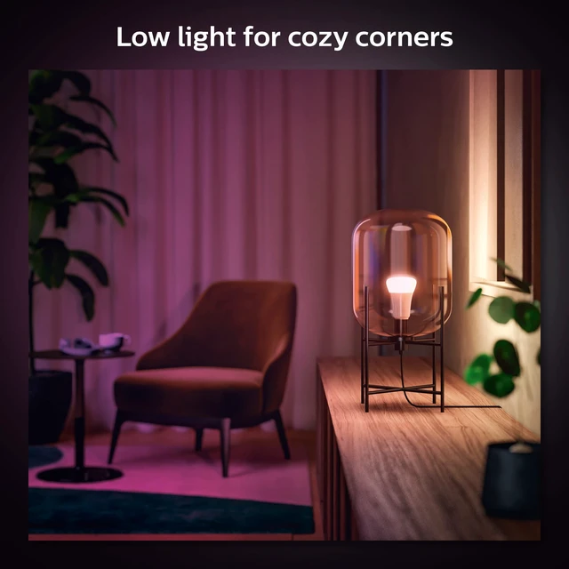 Alt view image 7 of 7 - Smart White and Color Ambiance 60W A19 Light Bulb, 2-Pack Indoor Smart Light Bulb, Use with Hue App, Works with Alexa, Google Assistant and Apple HomeKit