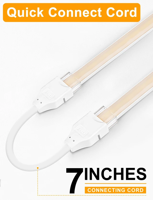 Alt view image 4 of 7 - COB LED Strip Lights 65.6ft, Natural White Rope with Remote, 2 Roll Self-Adhesive, Quick Connect, Waterproof, 4000K, 24V Flexible Silicone Neon Tape for Bedroom, Cabinet, 10mm Wide, CRI 90+