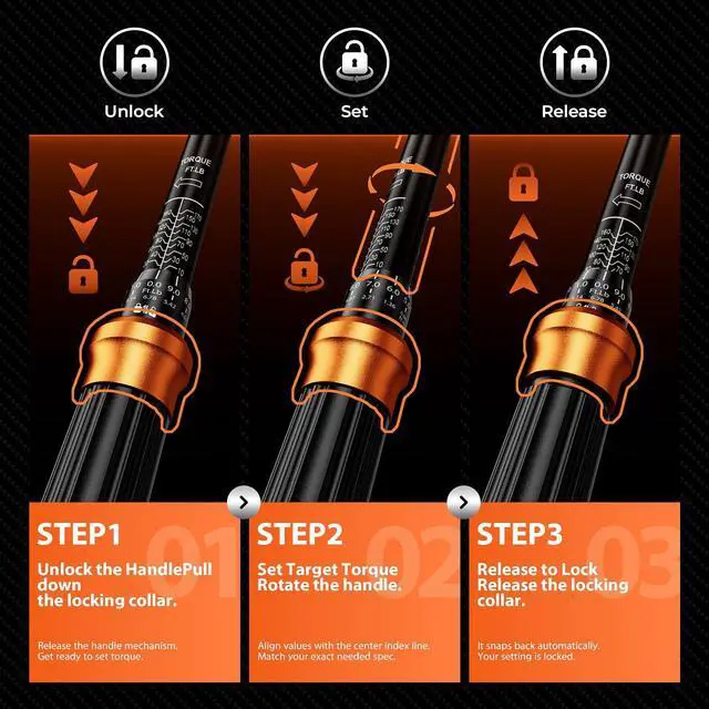 Alt view image 2 of 7 - Torque Wrench Set 1/2 3/8 1/4 Inch Drive Click ±3% Accuracy 10170 Ft.lb, 545 Ft.lb, 20220 In.lb, Dual-Direction, 3 Extension Bars Dual-Scale for Car,Moto,Truck,Spark Plug,Bike Repair