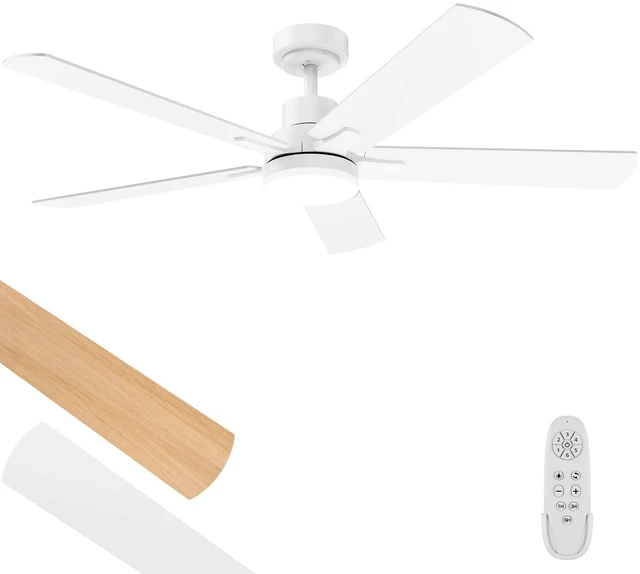 Main image of Ceiling Fan With Light 52-Inch, Remote Control Reversible DC Motors, 3CCT Dimmable Timer Noiseless, Nickel Ceiling Fan for Bedroom Living Room, Indoor&Outdoor ETL Listed