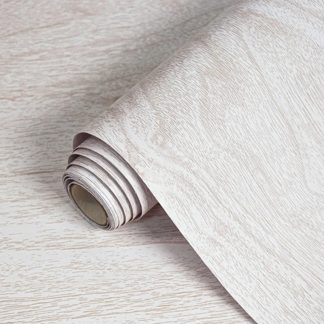Main image of White Wood Wallpaper Wood Grain Contact Paper for Cabinet23.6393 Natural Wood Grain Texture,Vinyl Waterproof Countertop Drawer,Self-Adhesive Wallpaper for Kitchen Funiture Easy Install/Clean