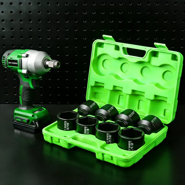 Alt view image 7 of 7 - 3/4 Drive Stubby Impact Socket Set, 8 PCS Axle Nut Set 12point SAE Standard Sizes 2-1/16, 2-1/8, 2-3/16, 2-1/4, 2-5/16, 2-3/8, 2-7/16, 2-1/2, Heavy Duty Use In Removing And Installing Axle Nuts