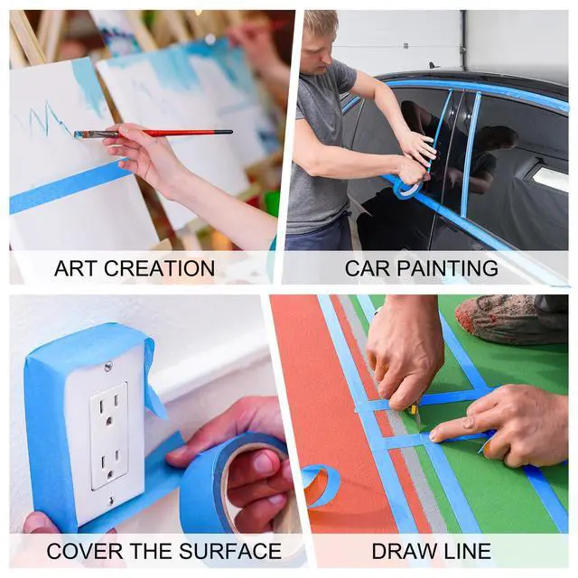 Alt view image 6 of 7 - 20 Rolls Blue Painters Tape 1.41 inch Wide Paint Masking Tape 55 Yds