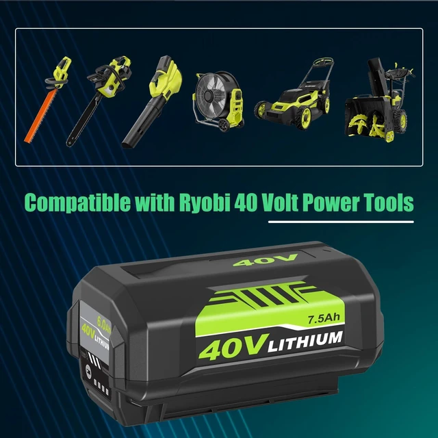 Alt view image 6 of 7 - 2Pack 40v 7.5Ah OP4026A Battery Replacement for Ryobi 40V Battery Lithium Compatible with Ryobi 40 Volt Battery 7.5Ah OP4015 OP4040 OP40201 OP4050A OP4015 OP40261 OP40401 OP4060 Power Tools