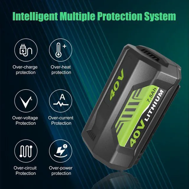 Alt view image 7 of 7 - 2Pack 40v 7.5Ah OP4026A Battery Replacement for Ryobi 40V Battery Lithium Compatible with Ryobi 40 Volt Battery 7.5Ah OP4015 OP4040 OP40201 OP4050A OP4015 OP40261 OP40401 OP4060 Power Tools