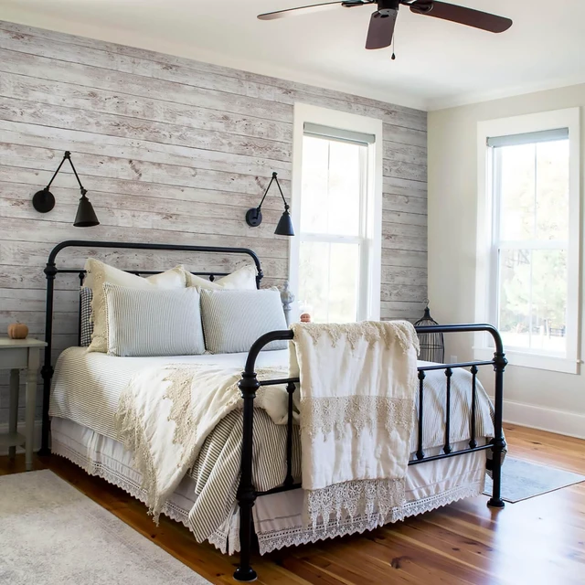 Alt view image 4 of 7 - Contact Paper Peel and Stick Wallpaper Wood Grain Contact Paper for Cabinets Countertop Waterproof Removable Wallpaper Self Adhesive Decorative Shiplap Papel Tapiz para Pared 23.6''x393''