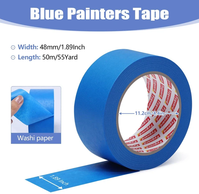 Alt view image 2 of 7 - 18Rolls Painters Tape 2 Inch Wide Bulk Blue Painters Tape for Wall Painting