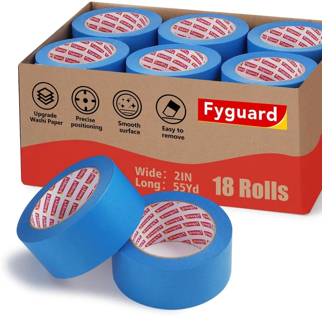 Main image of 18Rolls Painters Tape 2 Inch Wide Bulk Blue Painters Tape for Wall Painting