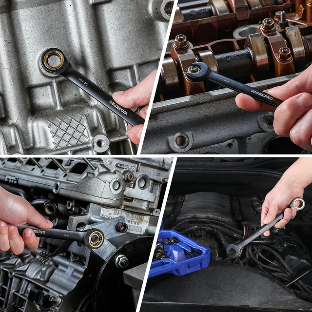 Alt view image 7 of 7 - 22-Piece Ratcheting Wrench Set, Metric 6-18mm & SAE 1/4-3/4" Anti-slip Teeth, Organizer Box, for Home Project, Machinery