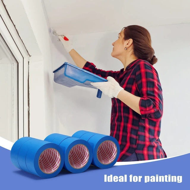 Alt view image 6 of 7 - 18Rolls Painters Tape 2 Inch Wide Bulk Blue Painters Tape for Wall Painting