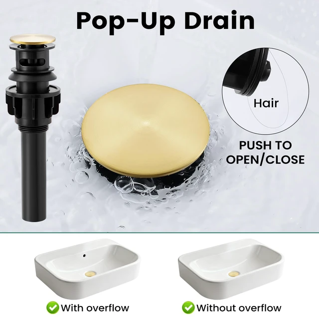 Alt view image 5 of 7 - Brushed Gold Bathroom Sink Faucet 3 Hole with Pull Down Sprayer Lead-free stainless steel, pop-up drain, 2-handle, 360°swivel, 8-inch widespread Faucet for RV/vanity sink, 3-hole mount
