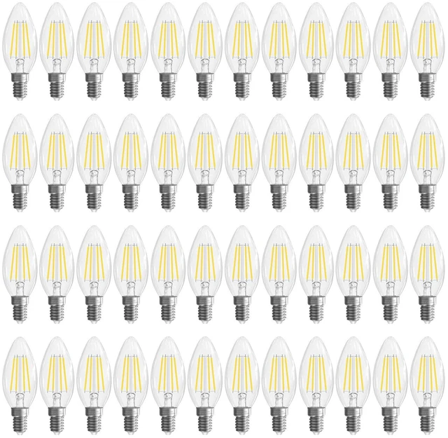 Main image of E12 LED Bulb, Chandelier Light Bulbs, Candle Bulb, 5000K Daylight 48 Pack, 5000K Daylight Candelabra Light Bulbs, Non-Dimmable LED E12 B10 Bulb, 40 watt Equivalent, 90+CRI, 400LM, Clear Glass