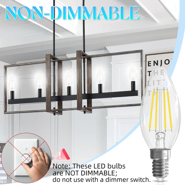 Alt view image 4 of 7 - E12 LED Bulb, Chandelier Light Bulbs, Candle Bulb, 5000K Daylight 48 Pack, 5000K Daylight Candelabra Light Bulbs, Non-Dimmable LED E12 B10 Bulb, 40 watt Equivalent, 90+CRI, 400LM, Clear Glass
