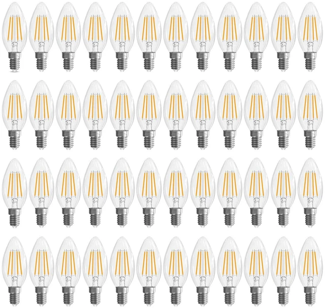 Main image of E12 Candelabra Bulb, Chandelier Light Bulbs, E12 LED Bulb, 2700K 48 Pack, Soft White B10 Candle Light Bulb, Non-Dimmable Candelabra Light Bulb 40 watt Equivalent, 90+CRI, 400LM, Clear Glass
