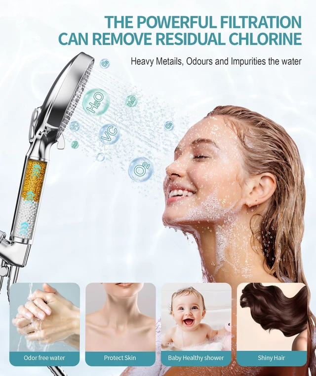 Alt view image 5 of 7 - Shower Filter for Handheld Shower Head, NSF Certified 8 Pack Replacement Filters for Hard Water Remove Chlorine and Harmful Substances Only Fits Shower Head