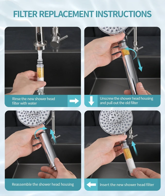Alt view image 6 of 7 - Shower Filter for Handheld Shower Head, NSF Certified 8 Pack Replacement Filters for Hard Water Remove Chlorine and Harmful Substances Only Fits Shower Head