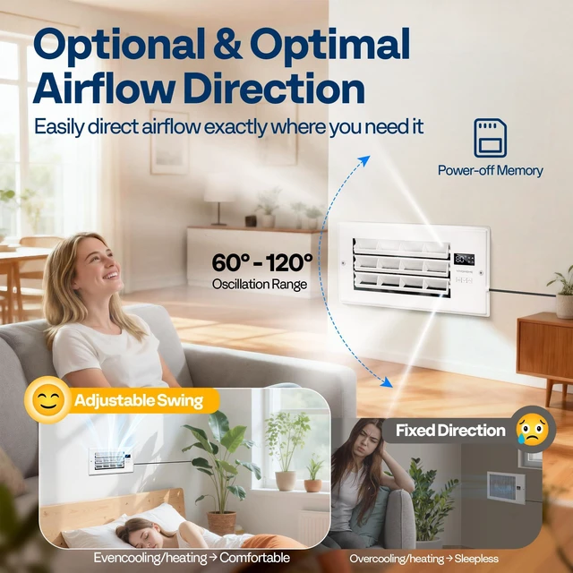 Alt view image 6 of 7 - Register Booster Fan - 6'' x 12'' Opening with Adjustable Louver Smart Thermostat & 10-Speed WIFI App Control - AC Vent Fan for Floor, Ceiling, Wall - Quiet Operation (White)