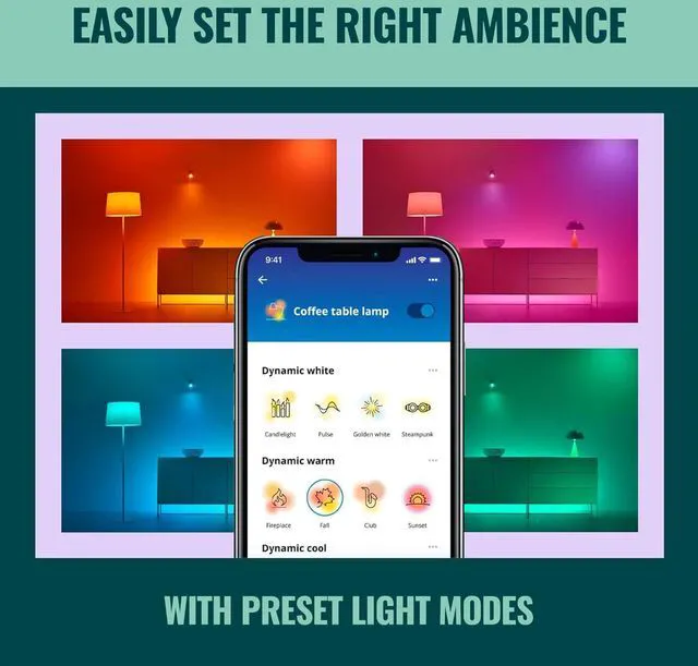 Alt view image 5 of 7 - 40W B12 Candle Bulb Light, 6-Pack Smart Bulbs, Indoor E12 LED Color Changing Lights, Connects to Wi-Fi, Control with Voice, App, Activate by Motion, Matter Compatible
