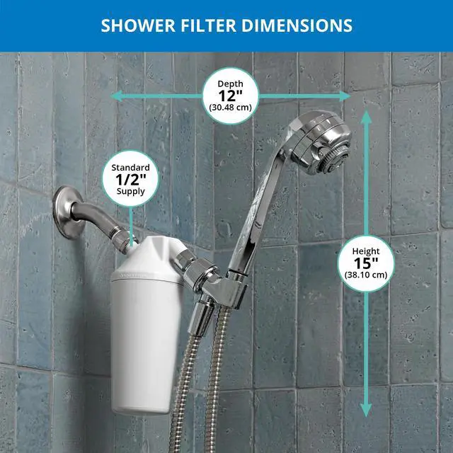 Alt view image 6 of 7 - Shower Filter | Chrome Handheld Wand 3-Setting Head | AQ-4105CHR-E Dermatologist-Recommended | Soften Skin & Hair | Coconut Shell Carbon | KDF Media | 3 Shower Head Settings | 10K Gal