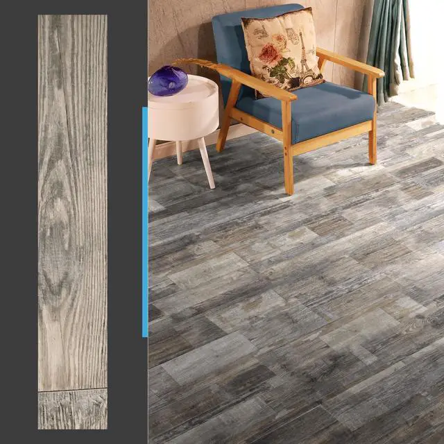 Alt view image 4 of 7 - 36-Pack Wood Texture Peel and Stick Vinyl Flooring Tiles, Aged Wood 18 & 54 sq.ft Options, Rigid Surface Hard Core, Waterproof, Self-Adhesive, Impact Resistant, Fit Indoor Household Spaces