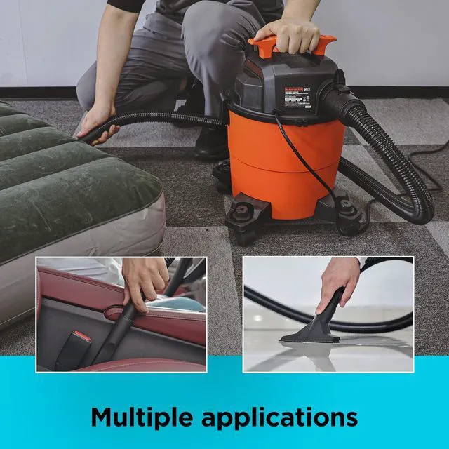 Alt view image 3 of 7 - Shop Vacuum Wet and Dry, 4 Gallon 3-in-1 Portable Shop Vac with Accessories, Workshop, Garage, Home and Car Vacuum Cleaner, 3 HP(BDXV18301P-4A)