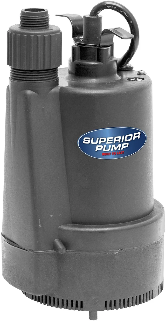 Main image of 91330 2400GPH Thermoplastic Submersible Utility Pump with 10-Foot Cord, 1/3 HP