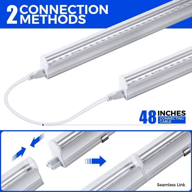 Alt view image 4 of 7 - UV LED Blacklight Bar, 22W 4FT, T5 Bulb for Glow Party, Halloween Black Light Fixture for Poster and Christmas Party, Fun Atmosphere with Built-in ON/Off Switch, 4 Packs