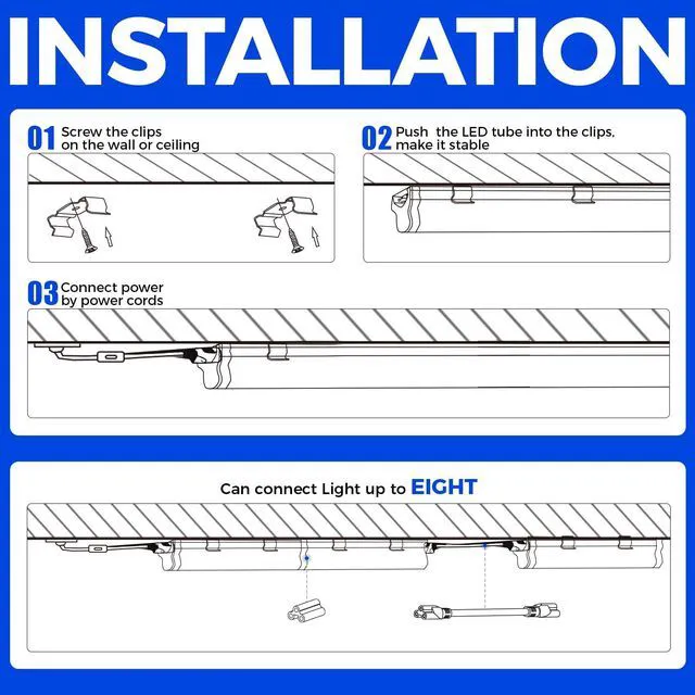 Alt view image 5 of 7 - UV LED Blacklight Bar, 22W 4FT, T5 Bulb for Glow Party, Halloween Black Light Fixture for Poster and Christmas Party, Fun Atmosphere with Built-in ON/Off Switch, 4 Packs