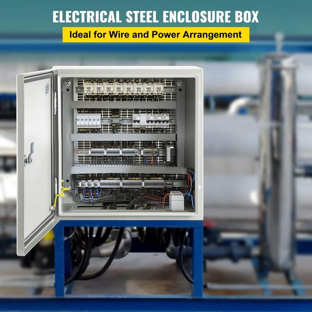 Alt view image 2 of 7 - NEMA Steel Enclosure, 16 x 16 x 8'' NEMA 4X Steel Electrical Box, IP66 Waterproof & Dustproof, Outdoor/Indoor Electrical Junction Box, with Mounting Plate