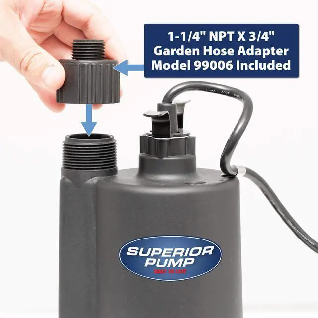 Alt view image 6 of 7 - 91330 2400GPH Thermoplastic Submersible Utility Pump with 10-Foot Cord, 1/3 HP