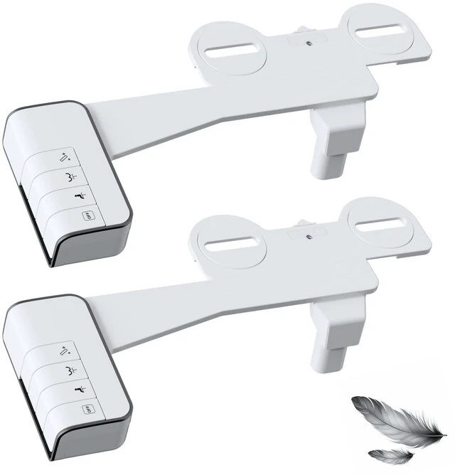 Main image of 2 Pack Bidet Attachment for Toilet, Non-Electric Bidet Toilet Seat Dual Nozzle for Frontal & Rear Wash, Adjustable Water Pressure Control, Fresh Water Self Cleaning Water Sprayer, Black