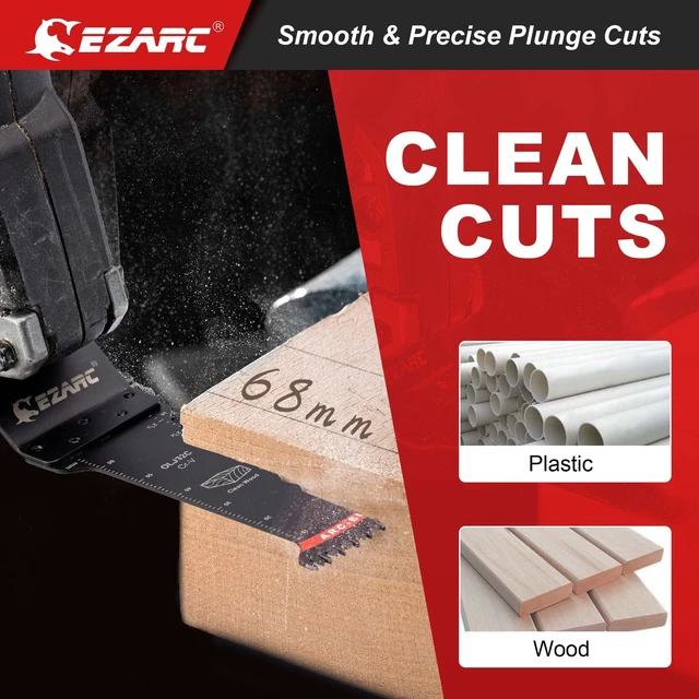 Alt view image 3 of 7 - Japanese Tooth Oscillating Saw Blades, 20 PCS Extra-Long Arc Edge Oscillating Multitool Blades Clean Cut for Wood and Plastic, Universal Quick Release Multi Tool Blades Kits