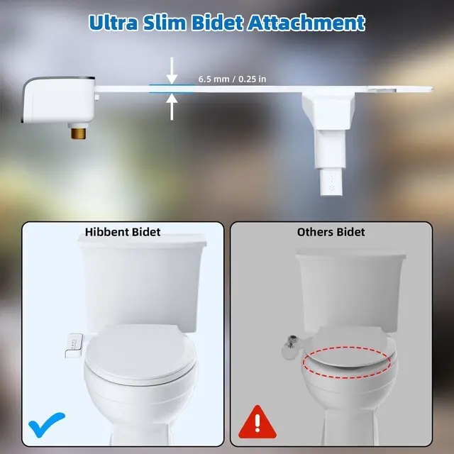 Alt view image 6 of 7 - 2 Pack Bidet Attachment for Toilet, Non-Electric Bidet Toilet Seat Dual Nozzle for Frontal & Rear Wash, Adjustable Water Pressure Control, Fresh Water Self Cleaning Water Sprayer, Black