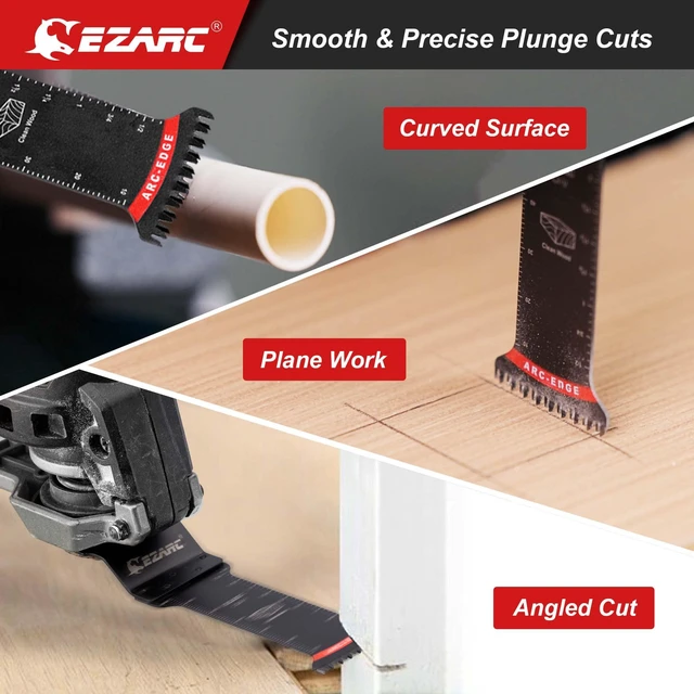 Alt view image 7 of 7 - Japanese Tooth Oscillating Saw Blades, 20 PCS Extra-Long Arc Edge Oscillating Multitool Blades Clean Cut for Wood and Plastic, Universal Quick Release Multi Tool Blades Kits