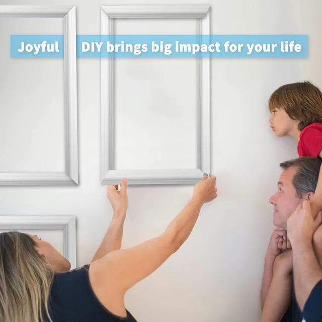 Alt view image 7 of 7 - Pre-Cut Wall Molding Set, Ready-to-Assemble Panels, 3 Top 3 Bottom Ready-to-Assemble Wainscoting Panel, High-Impact, Precision Pre-Cut, DIY-Friendly, Ideal for Indoor Wall Decor, Accent Walls