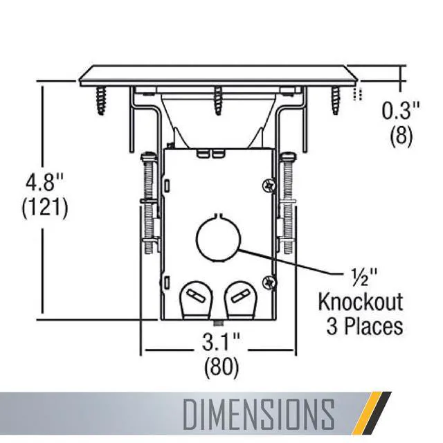 Alt view image 4 of 7 - Floor Box Kit 6239ACBP Brass 15A/125V Duplex Receptacle Outlet with USB Ports, Single Gang Electrical Box for Wood Sub-Floor with 3.1A/5V Type A and C USB Outlet Receptacles for Home Improvement