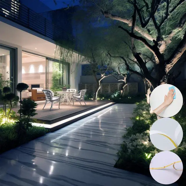 Alt view image 5 of 7 - 24V Diffused Outdoor COB LED Strip Lights Waterproof 65.6ft IP67 6000K Cool White LED Tape Light Adhesive 160W CRI 93 with Power Supply for Bedroom Garden Living Room, 2 Rolls of 32.8ft