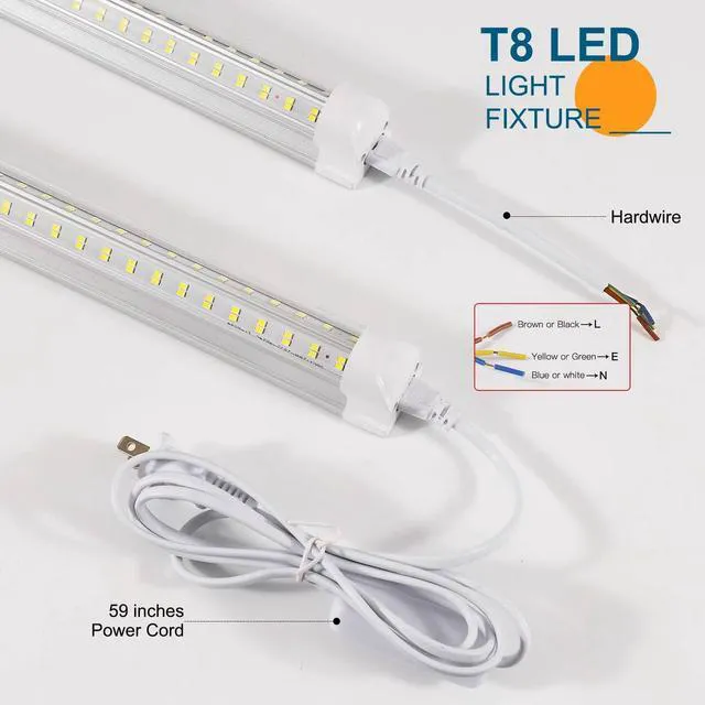 Alt view image 3 of 6 - 3FT Led Shop Light,3FT Lights 36W 6500K 5000LM Daylight,Led Shop Lights 110V Linkable Clear Cover Integrated V-Shape for Shop Garage Warehouse Workshop Commercial Bay Lighting(6-Pack)