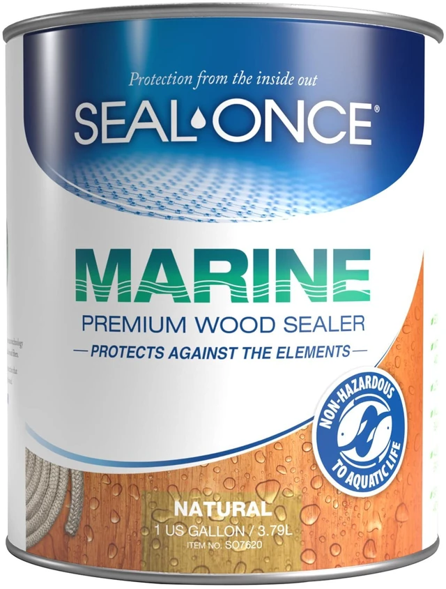 Main image of Marine Waterproof Wood Sealer and Stain, Natural, 1 Gallon