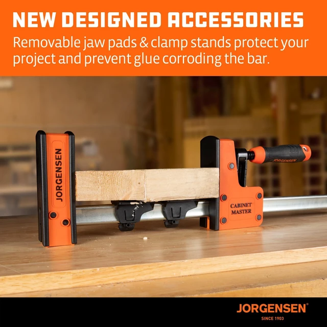 Alt view image 5 of 7 - 24-Inch Parallel Clamps, 2-Pack Bar Clamps, 2200 lbs Load Limit Heavy-Duty Wood Clamps, Cabinet Master Bar Clamps for Woodworking Glue-Up, Quick Release, Spreader Function