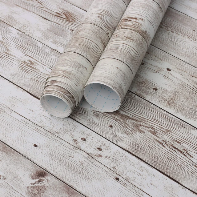 Alt view image 4 of 7 - Heroad Contact Paper Peel and Stick Wallpaper Wood Grain Contact Paper for Cabinets Countertop Waterproof Removable Wallpaper Self Adhesive Decorative Shiplap Papel Tapiz para Pared 17.7''x78.7''