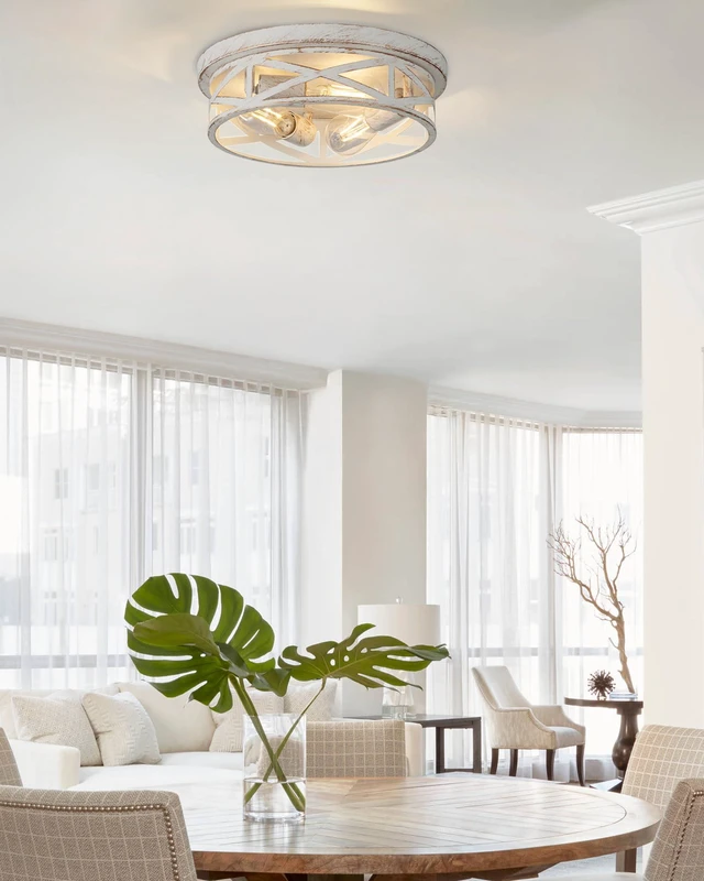 Alt view image 5 of 7 - 13 inch White and Gold Flush Mount Ceiling Light Fixtures,3-Light Modern Hallway Light Fixtures Ceiling, White and Gold Light Fixture Ceiling Mount for Farmhouse,Kitchen, Bedroom 2 Pack