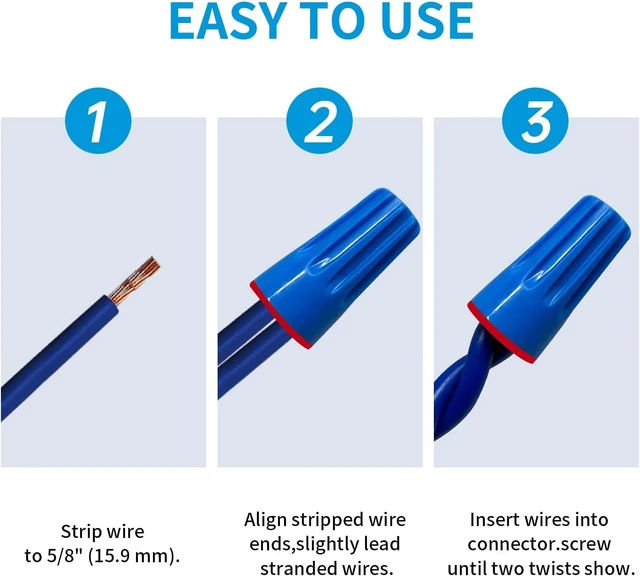 Alt view image 3 of 5 - Waterproof Landscape Wire Connectors Small 500 PCs UL Listed,Waterproof Electrical Splice kit Wire Connectors Nuts Best for Outdoor Landscape Lighting