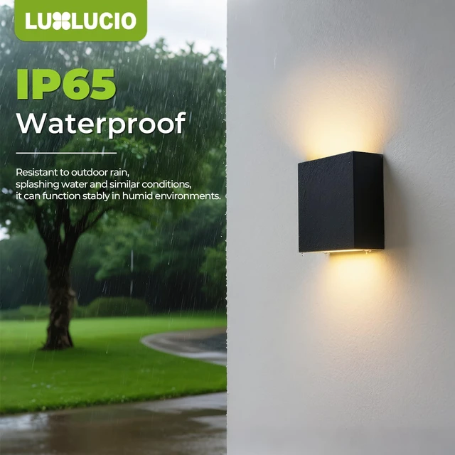 Alt view image 5 of 7 - 2 Pack Indoor Outdoor Black Up and Down LED Wall Light, Modern Bedroom/Porch Wall Lamp, IP65 Waterproof, 5%-100% Dimmable 18W 1620lm, 5CCT (2700K-5000K), CRI 90+, 120V-277V