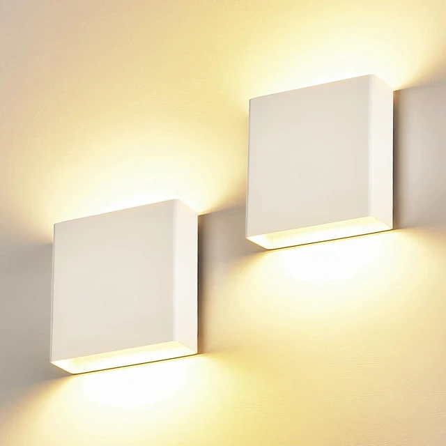 Main image of 2 Pack Indoor Outdoor White Up and Down LED Wall Light, Modern Bedroom/Porch Wall Lamp, IP65 Waterproof, 5%-100% Dimmable 18W 1620lm, 5CCT (2700K-5000K), CRI90+, 120V-277V