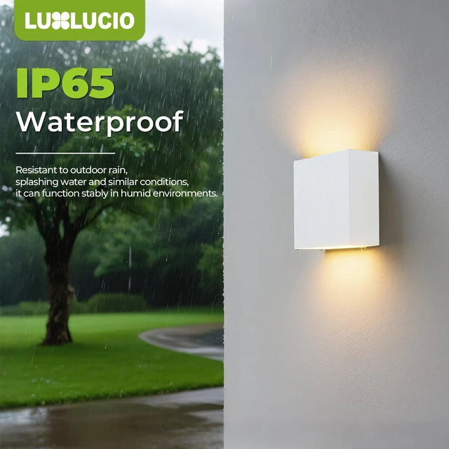 Alt view image 5 of 7 - 2 Pack Indoor Outdoor White Up and Down LED Wall Light, Modern Bedroom/Porch Wall Lamp, IP65 Waterproof, 5%-100% Dimmable 18W 1620lm, 5CCT (2700K-5000K), CRI90+, 120V-277V