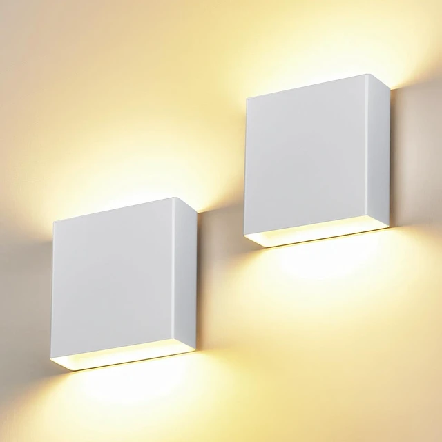 Main image of 2 Pack Bright Silver Up and Down LED Wall Sconce, IP65 Waterproof Indoor Outdoor Wall Lamp, 18W 1620lm 5%-100% Dimmable, 5CCT 2700K-5000K, CRI90+, 120V-277V Modern Lighting for Bedroom Porch