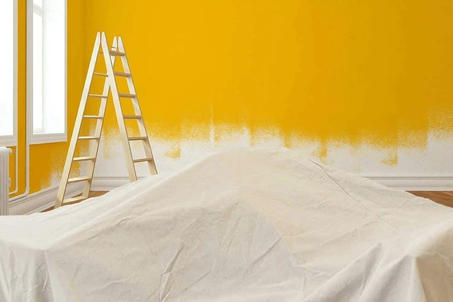 Alt view image 6 of 7 - Canvas Drop Cloth for Painting (Size 9x12 Feet Pack of 4) Pure Cotton Painters Drop Cloth for Painting, Furniture & Floor Protection - All Purpose Thick Canvas tarp with Double Stitched Edges
