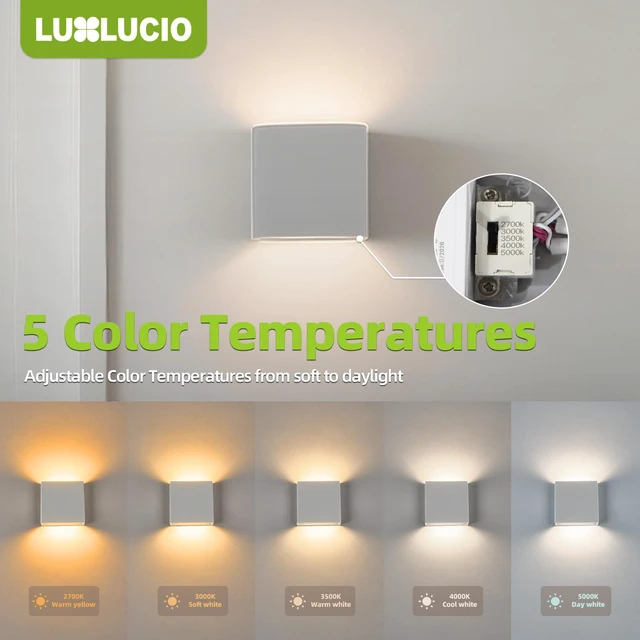 Alt view image 2 of 7 - 2 Pack Bright Silver Up and Down LED Wall Sconce, IP65 Waterproof Indoor Outdoor Wall Lamp, 18W 1620lm 5%-100% Dimmable, 5CCT 2700K-5000K, CRI90+, 120V-277V Modern Lighting for Bedroom Porch