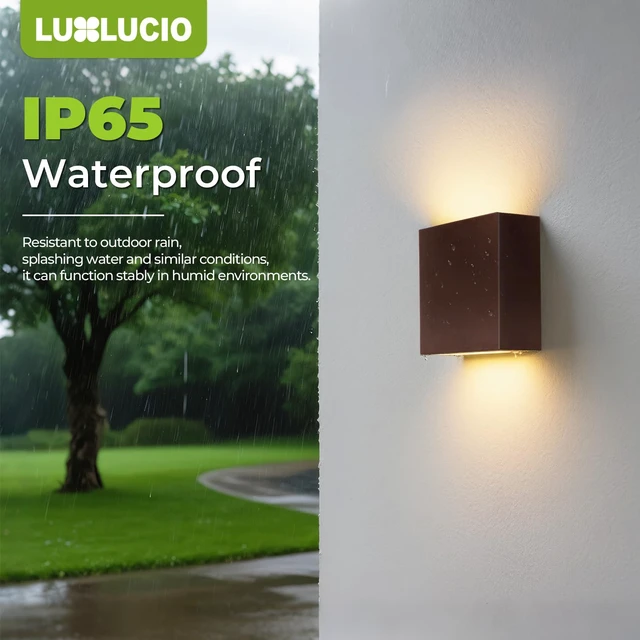 Alt view image 5 of 7 - 2 Pack Indoor Outdoor Brown Up and Down LED Wall Light, Modern Bedroom/Porch Wall Lamp, IP65 Waterproof, 5%-100% Dimmable 18W 1620lm, 5CCT (2700K-5000K), CRI 90+, 120V-277V, ETL FCC Certified